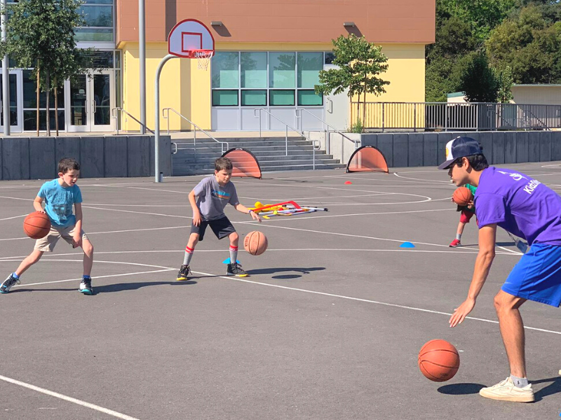 Kids Learning Basketball at KidzToPros