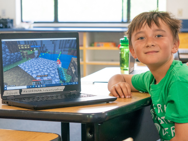Boy at KidzToPros Minecraft Camp